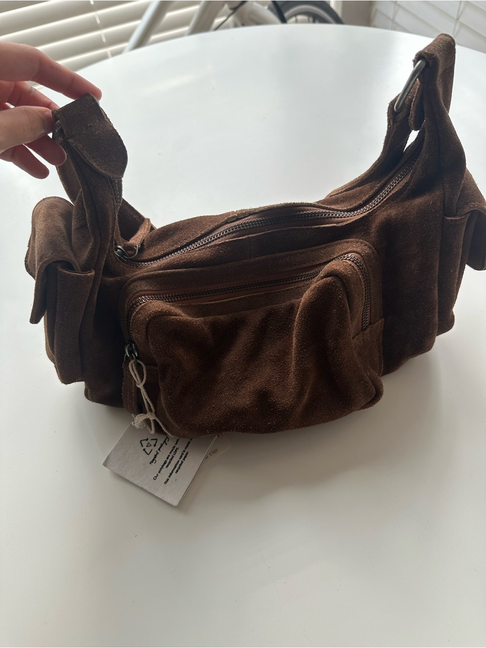Free People brown suede shoulder bag - Picture 2 of 3
